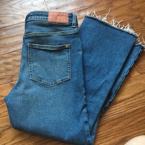 Zara flare distressed jeans EUC
